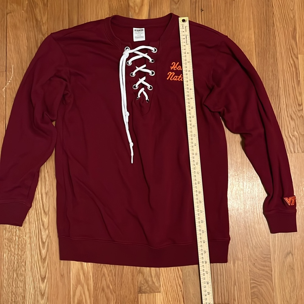 VS Virginia tech hokies Football Corset Lace Up Sweatshirt Red Limited SMALL - Picture 5 of 10
